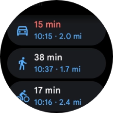 Press the required mode of transportation.