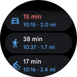 Press the required mode of transportation.