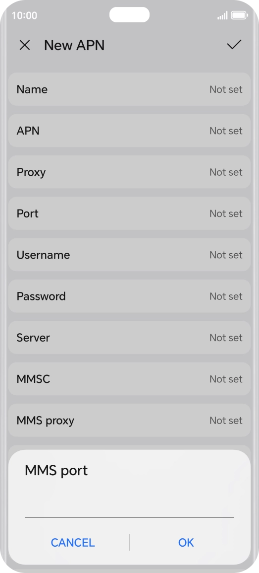 Key in 8080 and press OK.