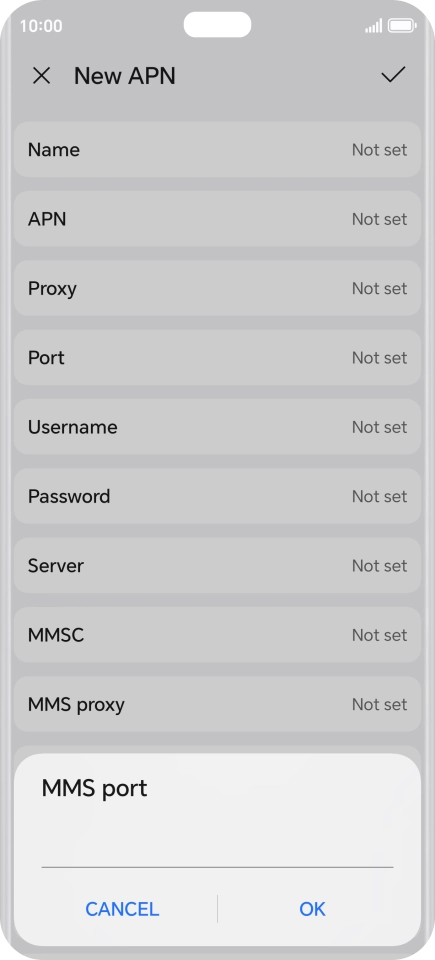 Key in 8080 and press OK.