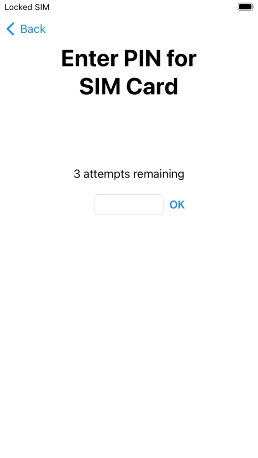 If your SIM is locked, key in your PIN and press OK. The default PIN is 1111.