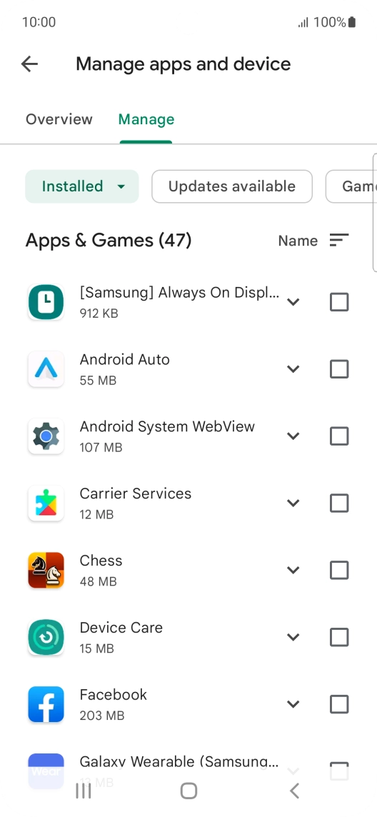 Press the required app.