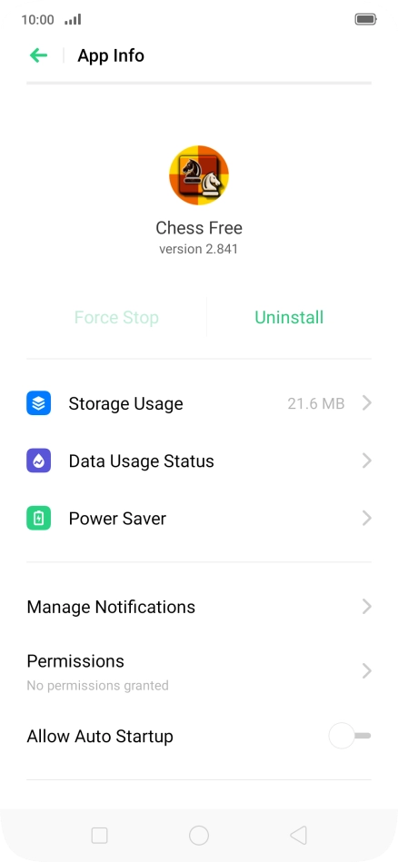 Press Storage Usage.