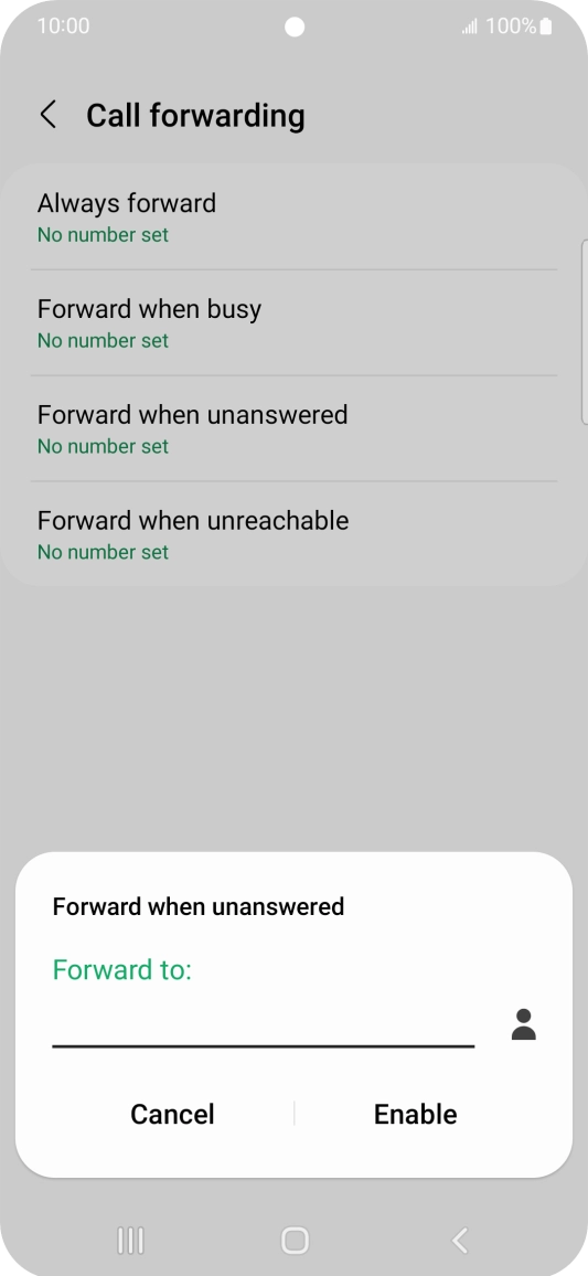 Key in +447953222222 and press Enable.