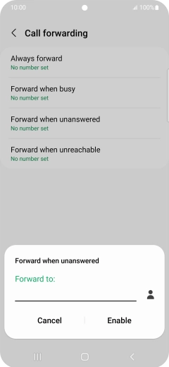 Key in +447953222222 and press Enable.