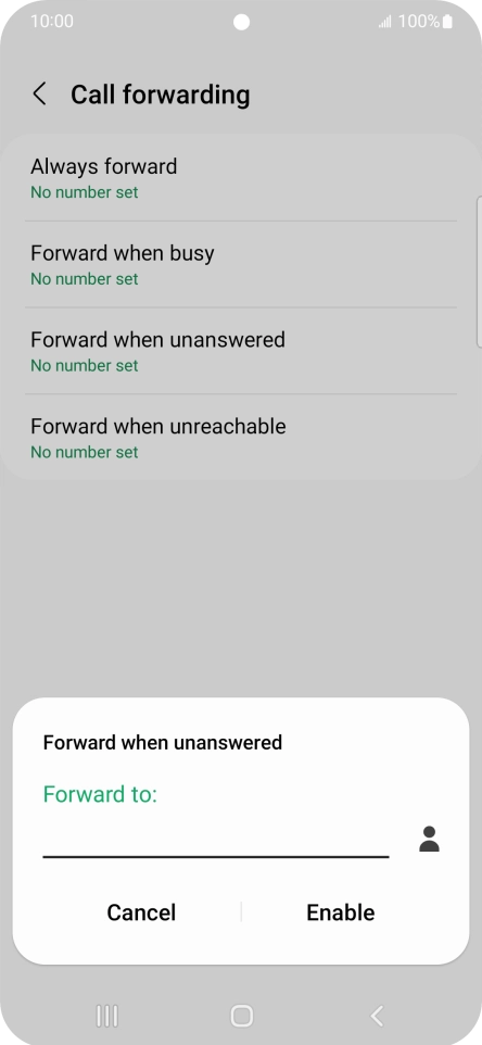 Key in +447953222222 and press Enable.