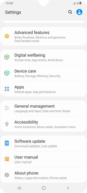 Press Software update.