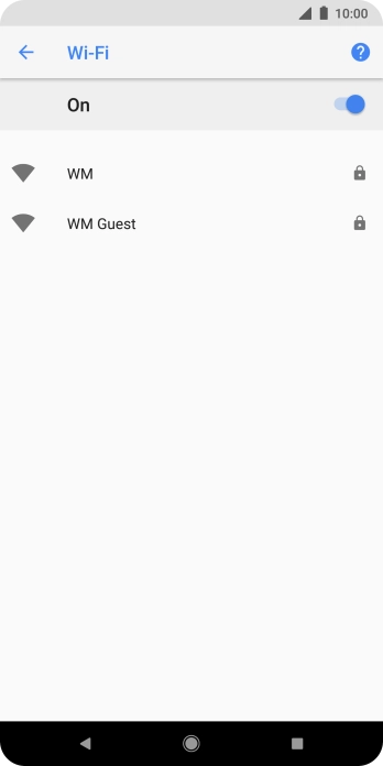 Press the required Wi-Fi network.