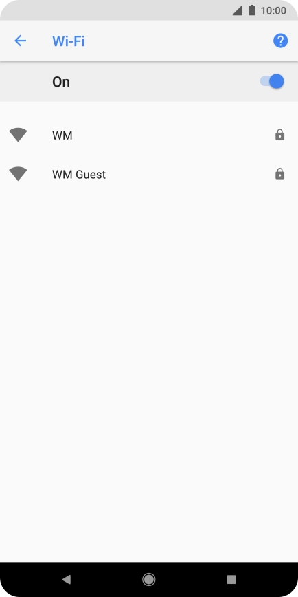 Press the required Wi-Fi network.