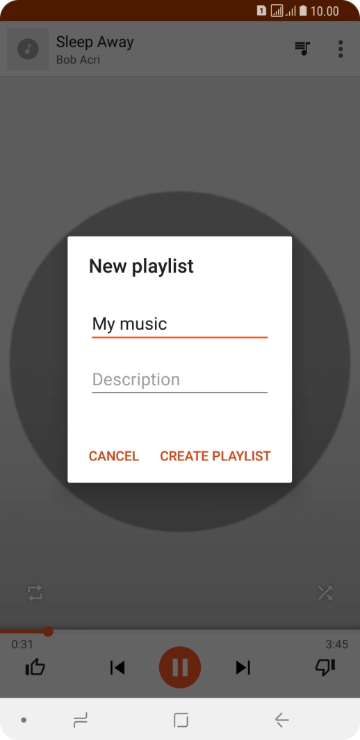 Key in a name for the playlist and press CREATE PLAYLIST.