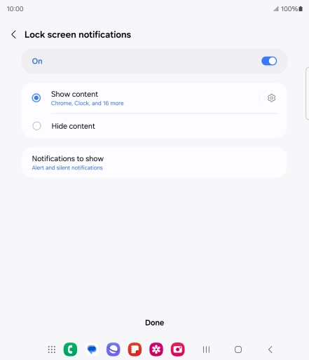 Press the required settings to turn them on or off.