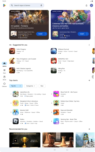 Press the profile icon.