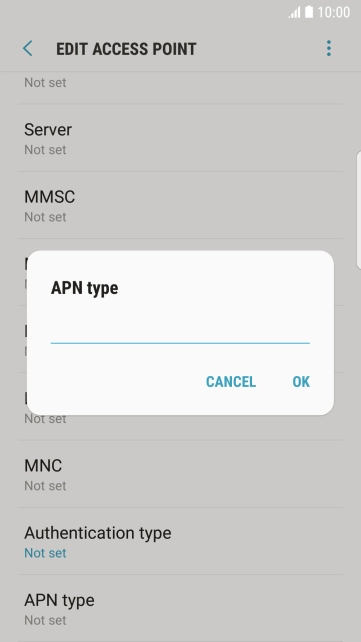 Key in default and press OK.
