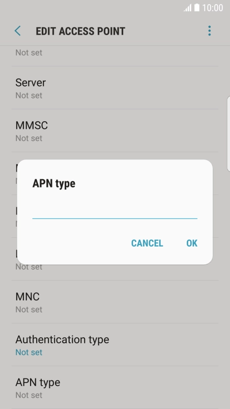 Key in default and press OK.