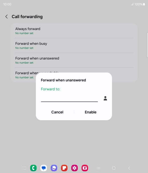 Key in +447953222222 and press Enable.