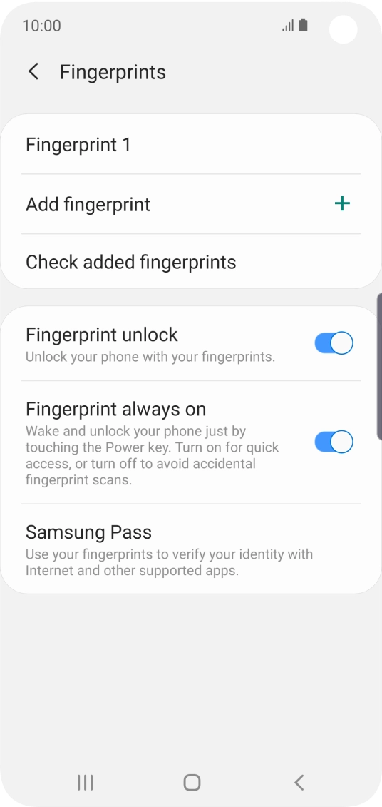 Press the indicators next to the required settings.