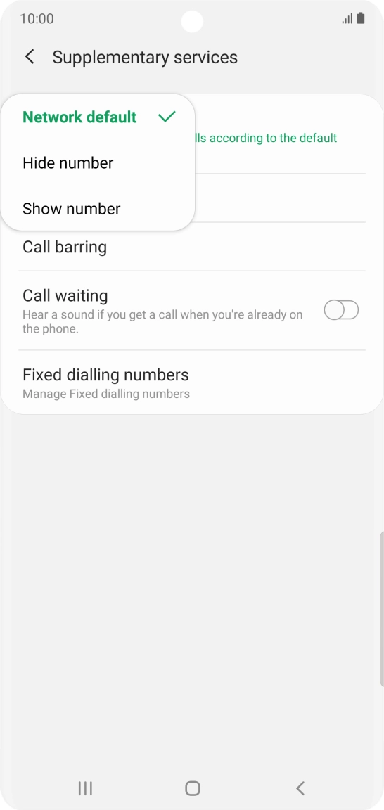 Press Show number to turn on caller identification.