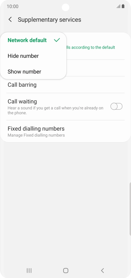 Press Show number to turn on caller identification.