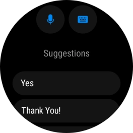 Press the microphone icon and follow the instructions on the screen to record and send the required reply.