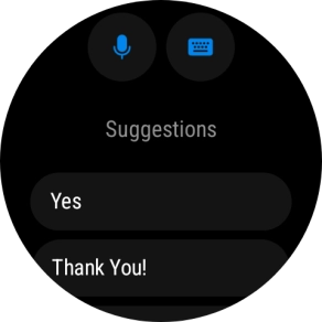 Press the microphone icon and follow the instructions on the screen to record and send the required reply.