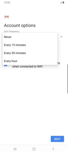 Press the required setting.