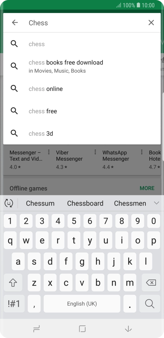 Key in the name or subject of the required app and press the search icon.