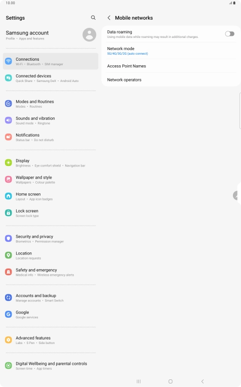 Press Access Point Names.