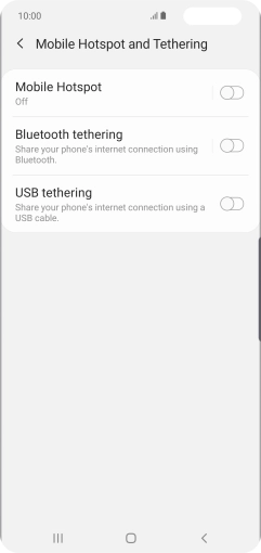 Press Mobile Hotspot.