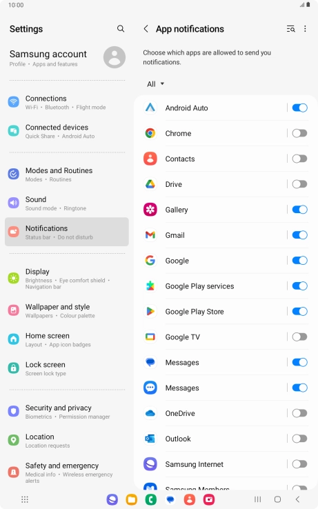 Press the drop down list.