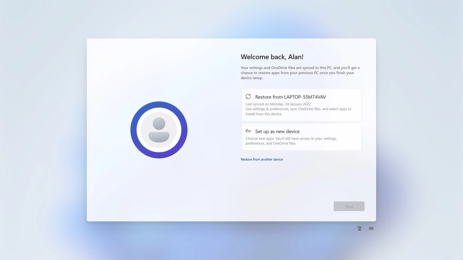 Click Set up as new device.