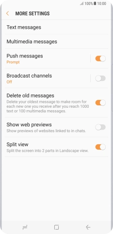 Press Text messages.