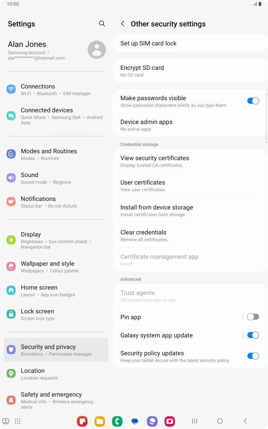 Press Set up SIM card lock.