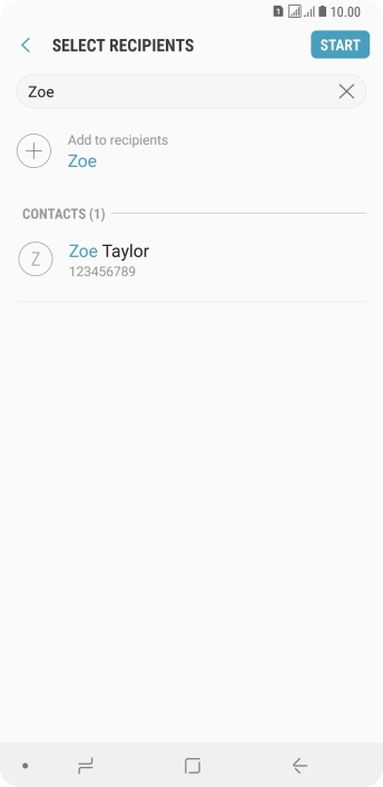 Press the required contact.