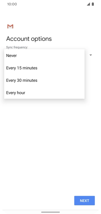 Press the required setting.