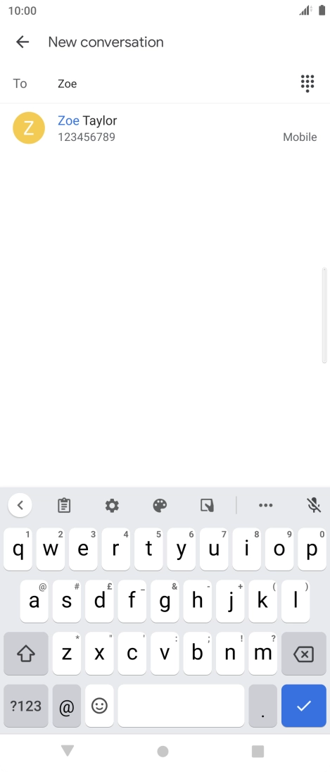 Press the required contact.