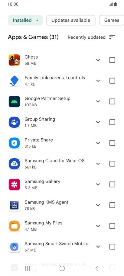 Press the required app.