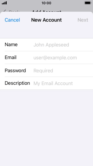 Press Name and key in the required sender name.