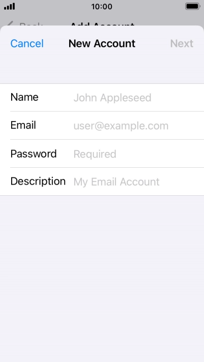Press Name and key in the required sender name.