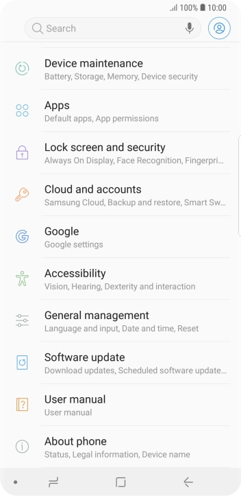 Press Cloud and accounts.