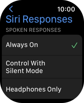 Press the required setting below 