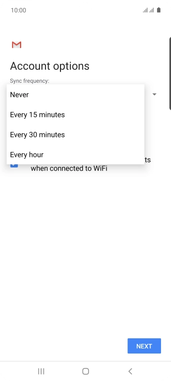Press the required setting.