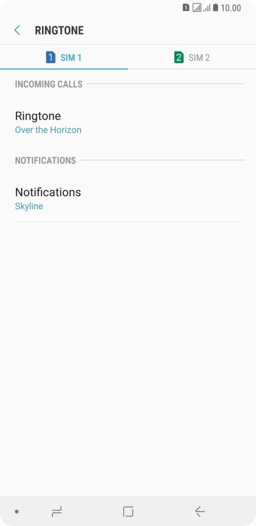 Press the required SIM.