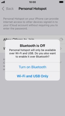 If Wi-Fi is turned on, press Wi-Fi and USB Only.