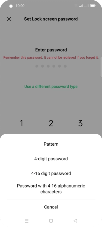Press the required phone lock code and follow the instructions on the screen to create an additional phone lock code.