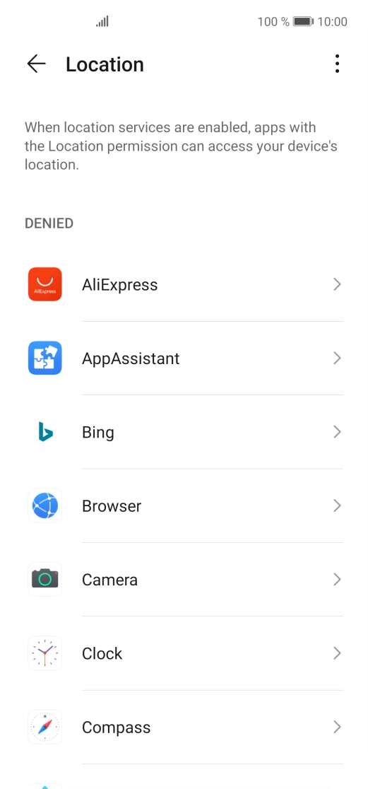 Press the required app.