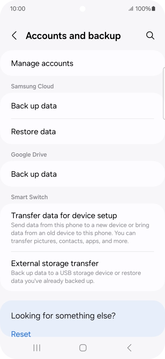 Press Manage accounts.