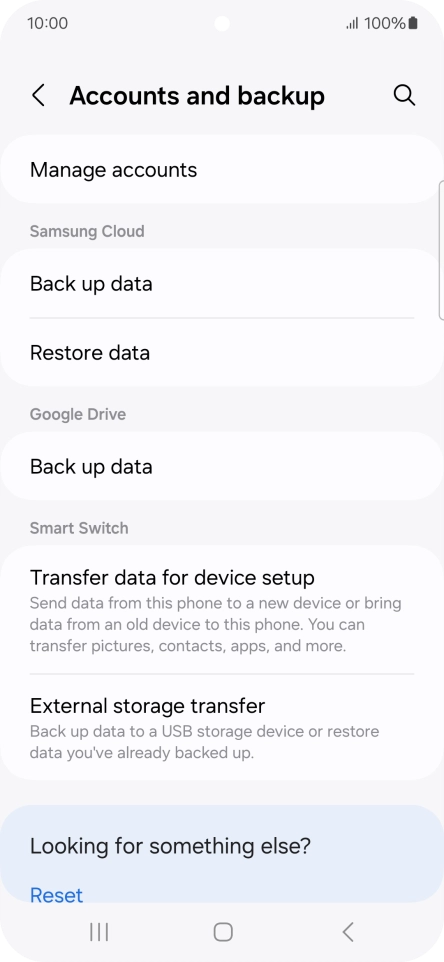Press Manage accounts.