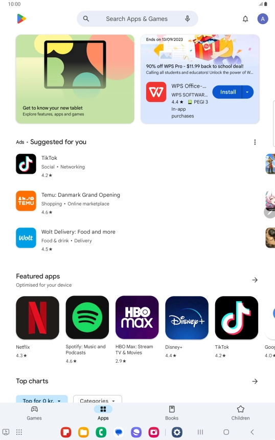 Press the profile icon.