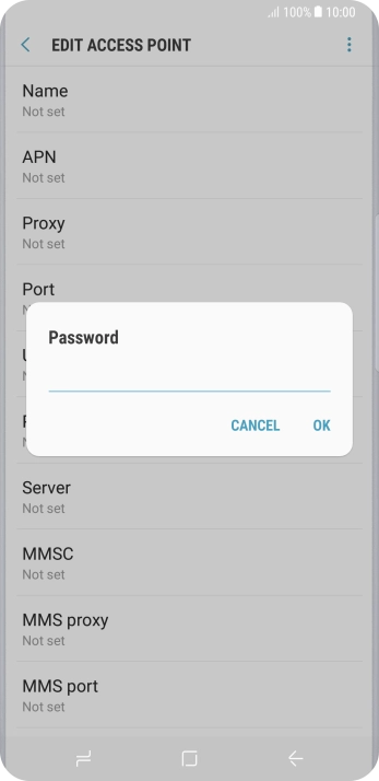 Key in secure and press OK.