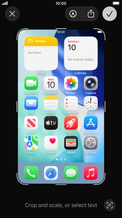 Follow the instructions on the screen to edit and save your screenshot.